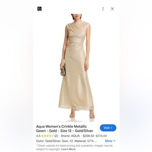 Aqua Gold Metallic Gown